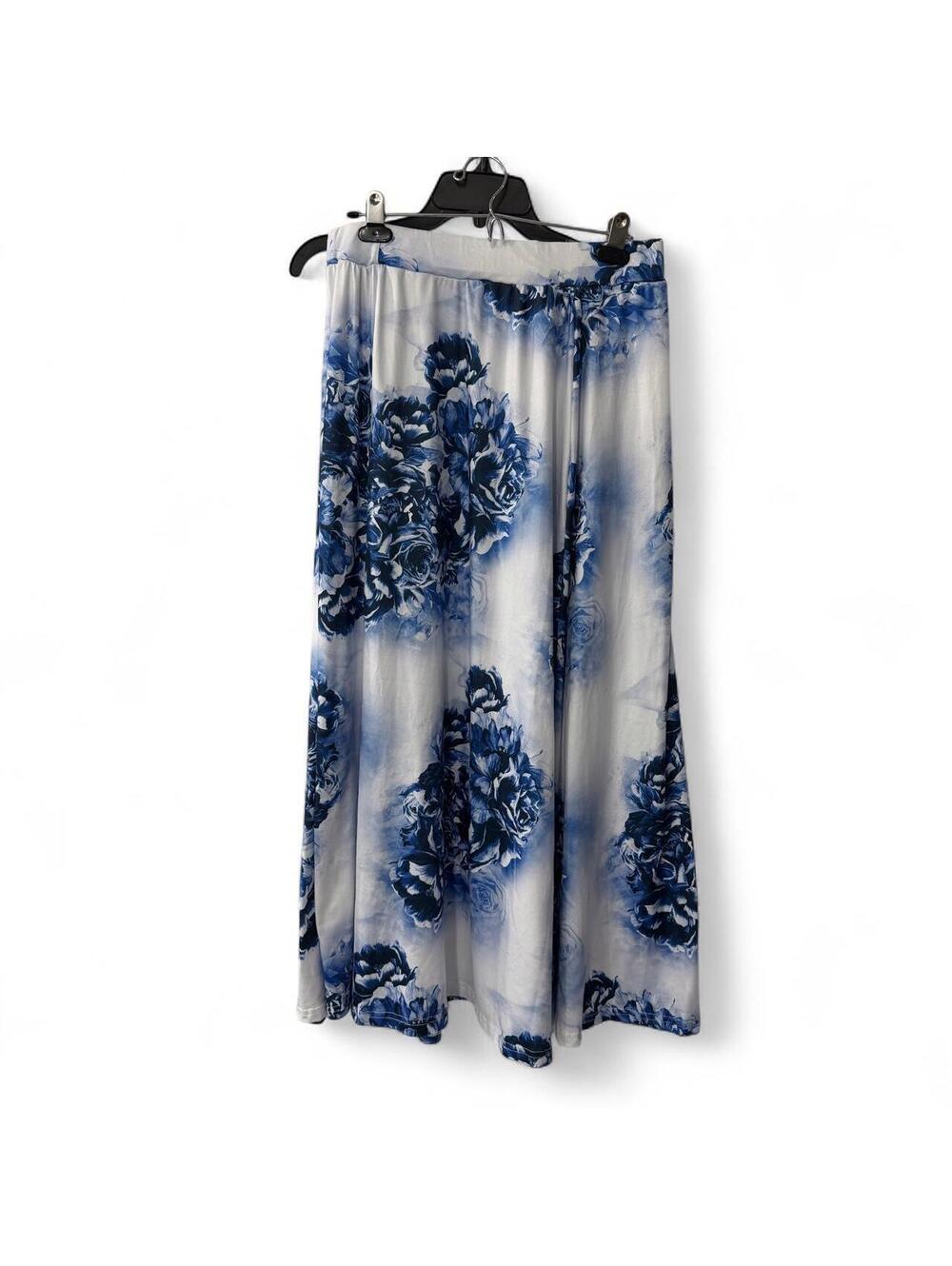 SHEIN Curve Blue Floral Maxi Skirt Women's 0XL
